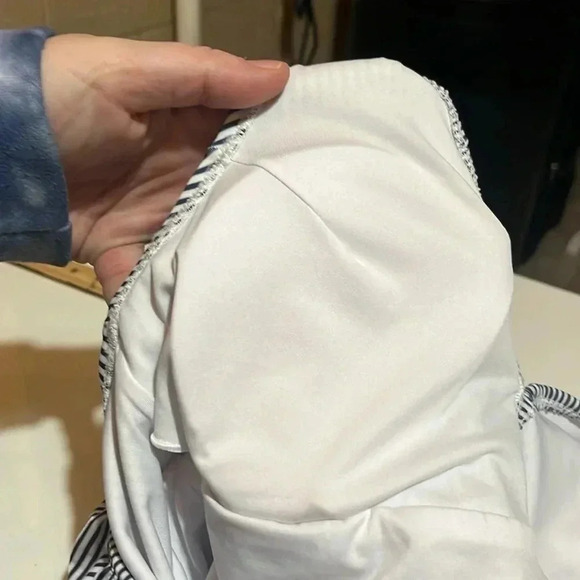 NWOT Aava Oceane Retro One-Piece blue and white striped Swim Suit XXL - Picture 6 of 7